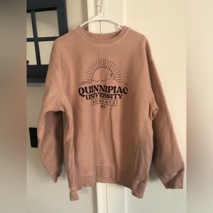 Quinnipiac University Men's Crewneck Sweater - dusty pink